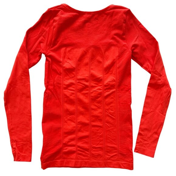 Womens Red scoopneck Long Sleeve Top with Mesh Detail & Scoop Neck - Picture 2 of 7